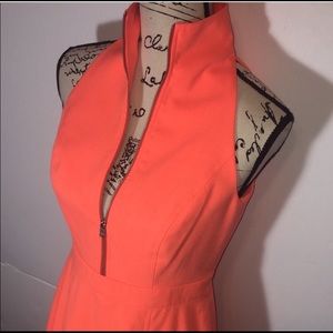 Andrew Marc Mock Neck Neon Dress